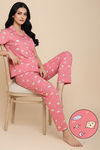 Zivame Farm Lore Knit Cotton Pyjama Set - Pink Icing — thumbnail 1